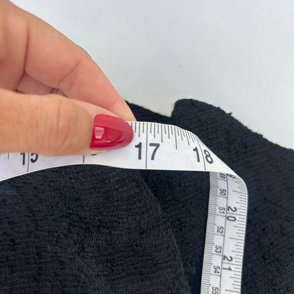 Carolina Herrera New York Tweed Boucle Black Designer Knee Length Skirt 12 - Picture 9 of 9